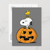 Snoopy & Woodstock Pumpkin Briefkaart (Voorkant / Achterkant)