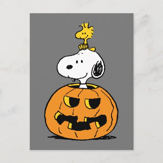 Snoopy & Woodstock Pumpkin Briefkaart (Voorkant)