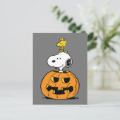 Snoopy & Woodstock Pumpkin Briefkaart (Staand voorkant)