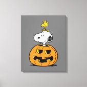 Snoopy & Woodstock Pumpkin Canvas Afdruk (Voorkant)
