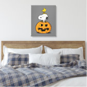 Snoopy & Woodstock Pumpkin Canvas Afdruk (Insitu (Slaapkamer))