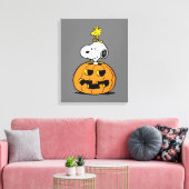 Snoopy & Woodstock Pumpkin Canvas Afdruk (Insitu (Woonkamer))
