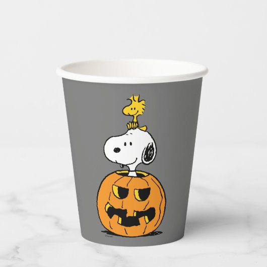 Snoopy & Woodstock Pumpkin Papieren Bekers (Voorkant)