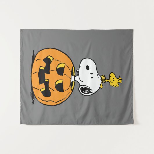 Snoopy & Woodstock Pumpkin Wandkleed (Voorkant (horizontaal))