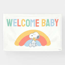 Snoopy & Woodstock Rainbow Baby Shower Banner