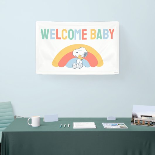 Snoopy & Woodstock Rainbow Baby Shower  Banner (Beurs)