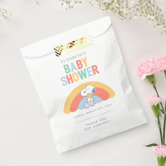 Snoopy & Woodstock Rainbow Baby Shower Favor Bag Bedankzakje (Gezegeld)
