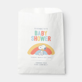 Snoopy & Woodstock Rainbow Baby Shower Favor Bag Bedankzakje