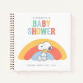 Snoopy & Woodstock Rainbow Baby shower Gastenlijst Notitieboek (Voorkant)