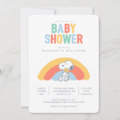 Snoopy & Woodstock Rainbow Baby shower Invitation Kaart (Voorkant)