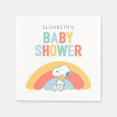 Snoopy & Woodstock Rainbow Baby Shower Napkins Servet (Voorkant)