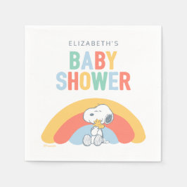 Snoopy & Woodstock Rainbow Baby Shower Napkins Servet