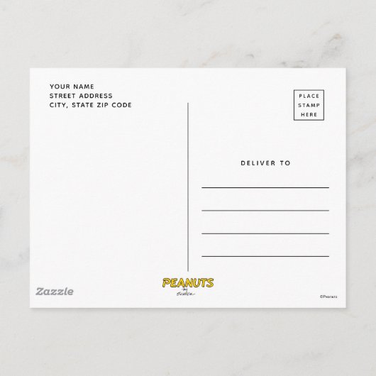 Snoopy & Woodstock Rainbow Baby Shower Postcard Briefkaart (Achterkant)