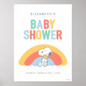 Snoopy & Woodstock Rainbow Baby Shower Poster (Voorkant)