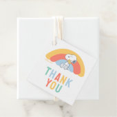 Snoopy & Woodstock Rainbow Baby Shower Thank You F Bedankjes Labels (In situ)