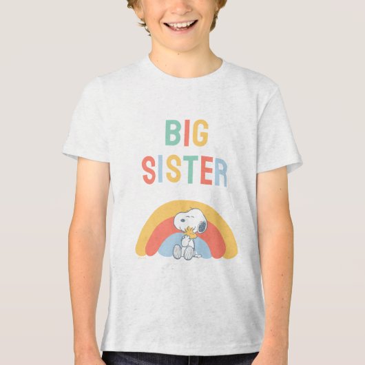 Snoopy & Woodstock Rainbow Baby Shower Tri-Blend S Tri-Blend Shirt (Voorkant)