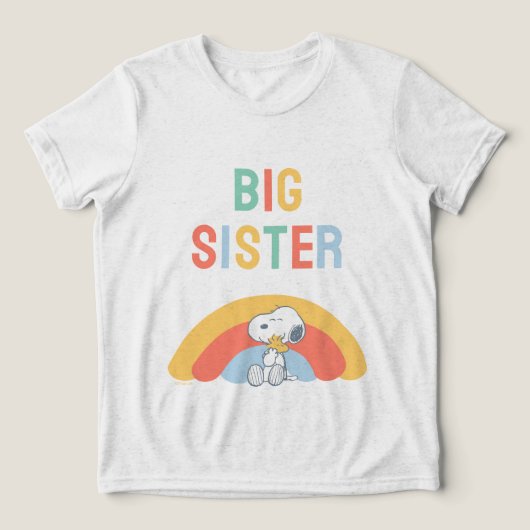 Snoopy & Woodstock Rainbow Baby Shower Tri-Blend S Tri-Blend Shirt (Design voorkant)