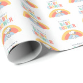 Snoopy & Woodstock Rainbow Baby Shower Wrapping Pa Cadeaupapier (Rol Hoek)