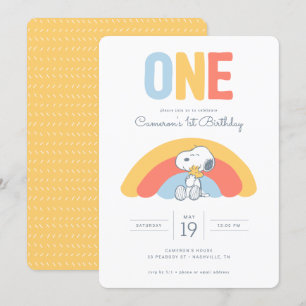 Snoopy & Woodstock Rainbow Birthday Kaart