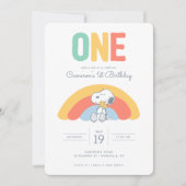 Snoopy & Woodstock Rainbow Birthday Uitnodiging (Voorkant)