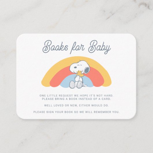 Snoopy & Woodstock Rainbow Books for Baby Enclosur Informatiekaartje (Voorkant)