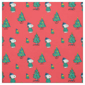 Snoopy & Woodstock Red-kerstpatroon Stof (Swatch)