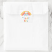 Snoopy & Woodstock Regenboog Baby Shower Bedankt S Vierkante Sticker (Tas)