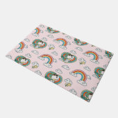 Snoopy & Woodstock Regenboog Hart Patroon Deurmat (Schuin)