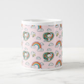 Snoopy & Woodstock Regenboog Hart Patroon Grote Koffiekop (Voorkant)