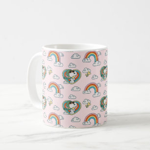 Snoopy & Woodstock Regenboog Hart Patroon Koffiemok
