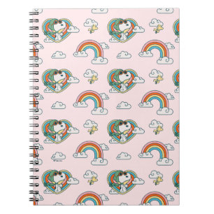 Snoopy & Woodstock Regenboog Hart Patroon Notitieboek