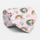 Snoopy & Woodstock Regenboog Hart Patroon Stropdas (Opgerold)