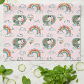 Snoopy & Woodstock Regenboog Hart Patroon Theedoek (Gevouwen)