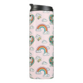 Snoopy & Woodstock Regenboog Hart Patroon Thermosbeker (Geroteerd rechts)