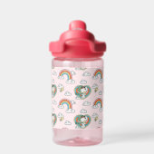 Snoopy & Woodstock Regenboog Hart Patroon Waterfles (Achterkant)