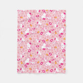 Snoopy & Woodstock Roze Hearts Patroon Fleece Deken (Voorkant)