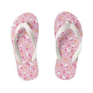 Snoopy & Woodstock Roze Hearts Patroon Kinder Teenslippers