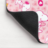 Snoopy & Woodstock Roze Hearts Patroon Muismat (Hoek)