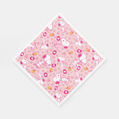 Snoopy & Woodstock Roze Hearts Patroon Servet (Hoek)