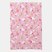 Snoopy & Woodstock Roze Hearts Patroon Theedoek (Verticaal)