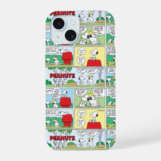 Snoopy & zijn broers Andy & Olaf iPhone 15 Case (Achterkant)