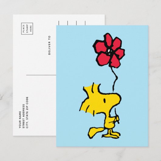 Snoopy, zo zoet bloempatroon briefkaart (Voorkant / Achterkant)