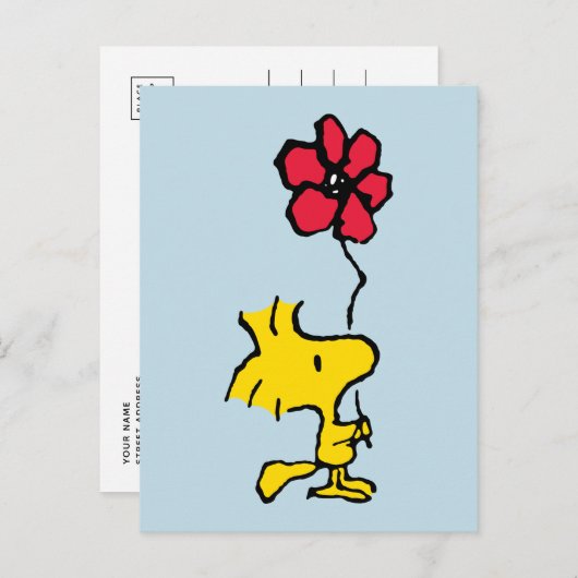 Snoopy, zo zoet bloempatroon briefkaart (Voorkant / Achterkant)