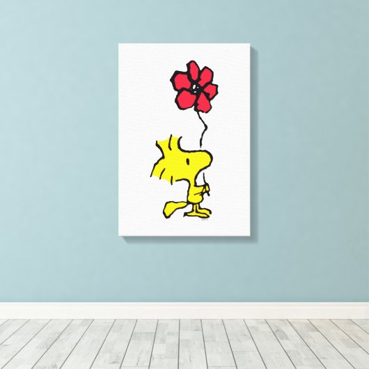 Snoopy, zo zoet bloempatroon canvas afdruk (Insitu (Houten vloer))