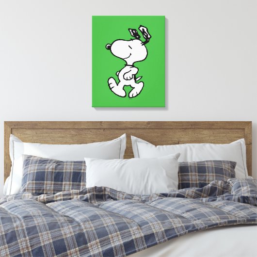 Snoopy, zo zoet bloempatroon canvas afdruk (Insitu (Slaapkamer))