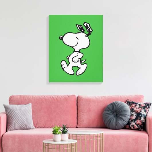 Snoopy, zo zoet bloempatroon canvas afdruk (Insitu (Woonkamer))