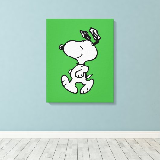 Snoopy, zo zoet bloempatroon canvas afdruk (Insitu (Houten vloer))