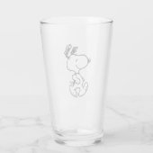 Snoopy, zo zoet bloempatroon glas (Achterkant)