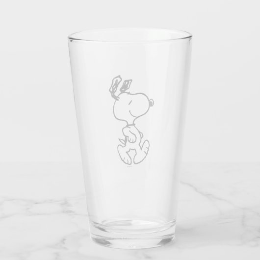 Snoopy, zo zoet bloempatroon glas (Achterkant)