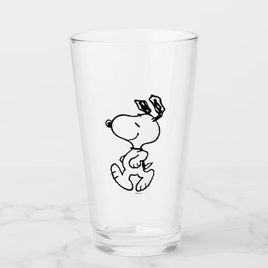 Snoopy, zo zoet bloempatroon glas (Voorkant)